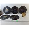 Image 1 : Vintage Records- The Virginians, Harold Harvey, Misc. & Brass Desk Clock- As Is