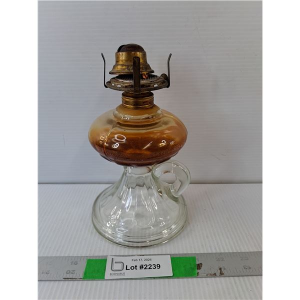 Glass Oil Lamp 8.5", No Chimney