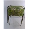 Image 2 : *(3) Vintage MCM Stacking Stools in Green Floral Design - PICK UP ONLY