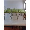 Image 3 : *(3) Vintage MCM Stacking Stools in Green Floral Design - PICK UP ONLY