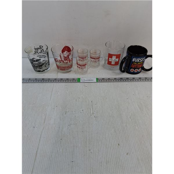 Vintage Don Ho Highball Glass and Various Advertising Glasses and Nurse Mug