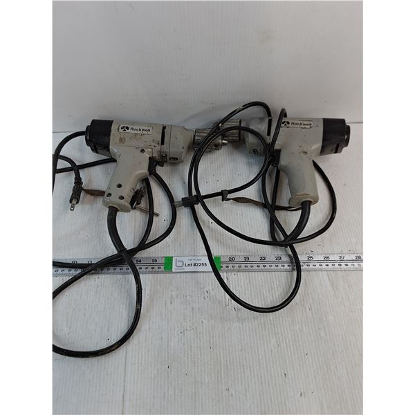(2) Rockwell Corded Drills-both power on