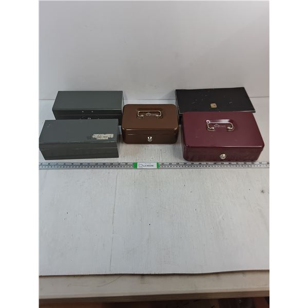 (5) Assorted Metal Cash Boxes-No Keys