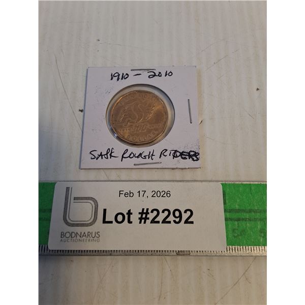 Coin - Canada Loonie - Sask Roughriders  - 1910 - 2010