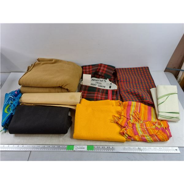 Assorted Fabric, Faux Leather,  Tweed Skirt Length Blended Wool Cloth