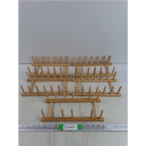 (5) Wooden Spool Holders 12" x 4 1/2" x 4"
