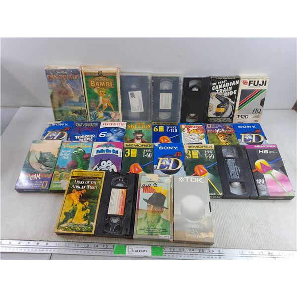 Assorted VHS Cassettes - Bambi, The Great Canadian Train Ride, Felix the Cat