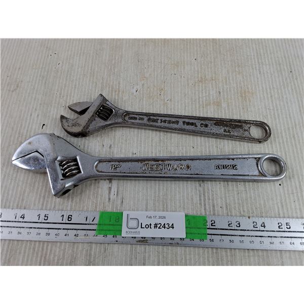 (2) Adjustable Wrenches - Westward, Crescent Tool