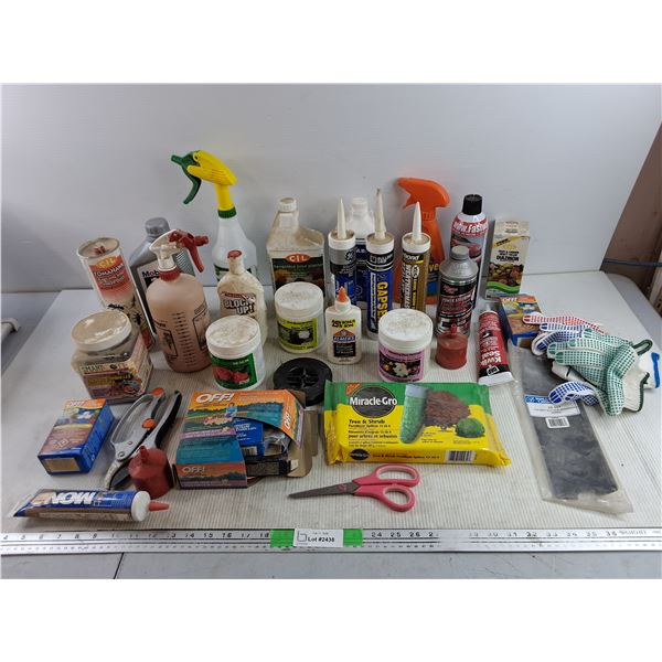 Assorted Chemicals - Silicone, Fruit & Garden Insect Killer, Mobil 1 5W30, OFF Mosquito Coils, Misc