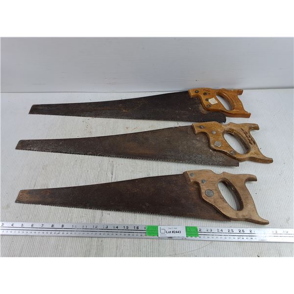 (3) Vintage Handsaws 29" & 25" - PICK UP