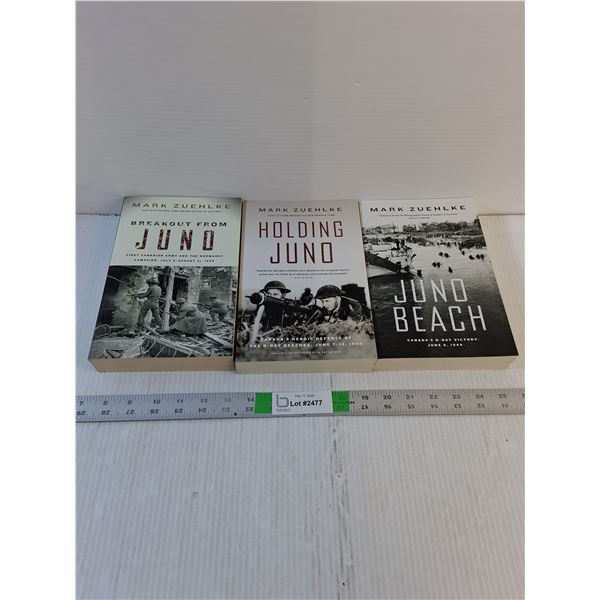 (3) Books - (Mark Zuehlke) Breakout from Juno, Holding Juno, Juno Beach