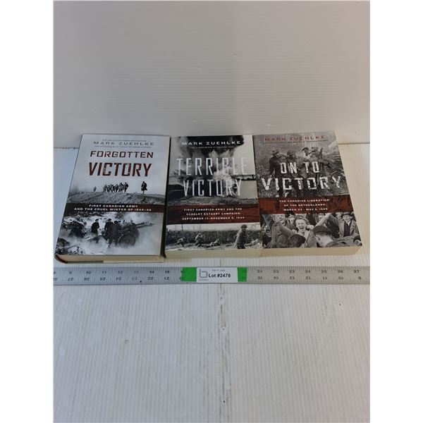 (3) Books- ( Mark Zuehlke) Forgotten Victory, Terrible Victory, On To Victory