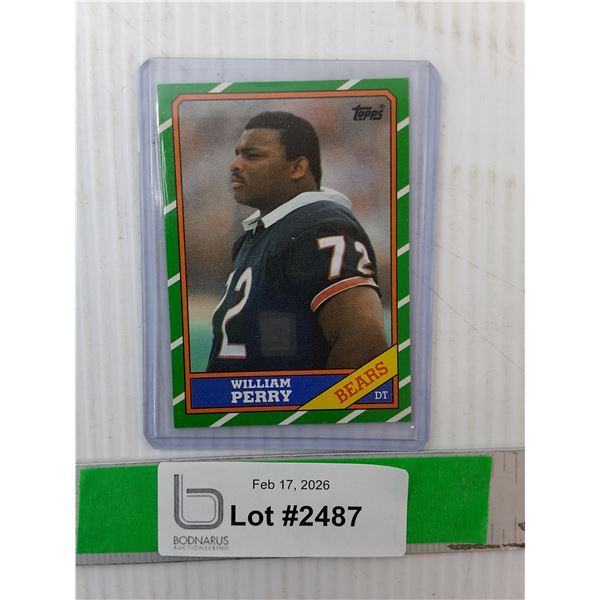 Topps William Perry 'The Refrigerator' Chicago Bears Card, Cannot Authenticate