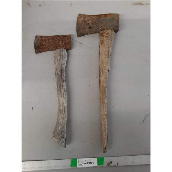 (2) Vintage Axes with Wood Handles Up to 20", Pickup Preferred