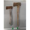 Image 1 : (2) Vintage Axes with Wood Handles Up to 20", Pickup Preferred