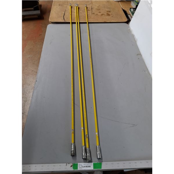 *(4) Fibreglass Sectional Poles 60.5", Cannot Ship