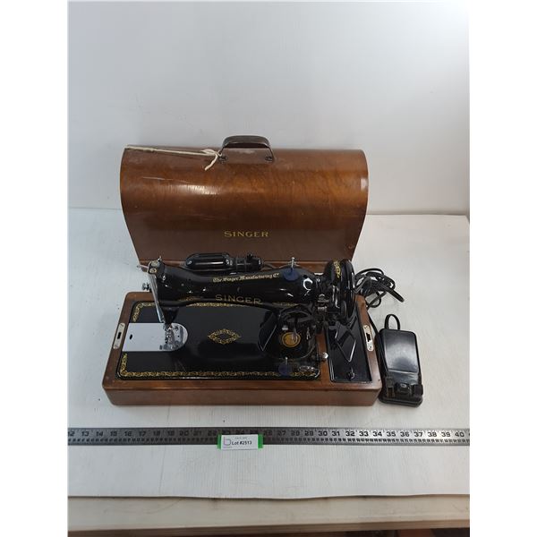 Vintage Portable Singer Electric Sewing Machine - Tested - 20x16x9" - PICK UP ONLY