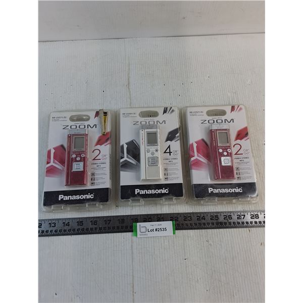 (3) NOS Panasonic Micro Zoom IC Recorder