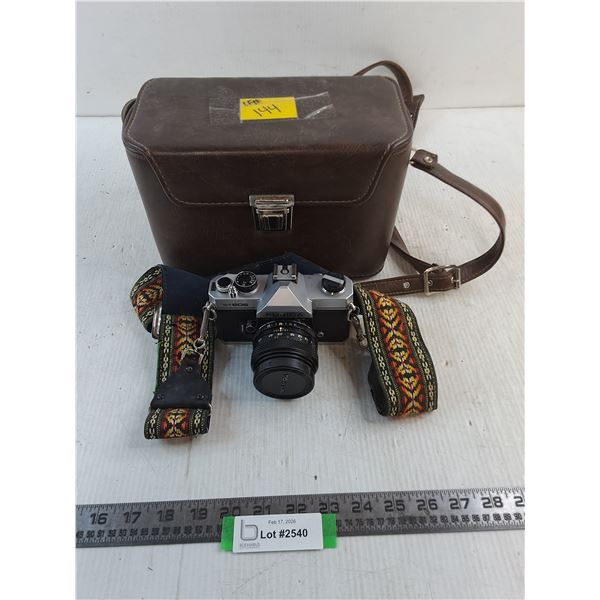 Fujica ST605 Film Camera w/Storage Tote - Untested, As is