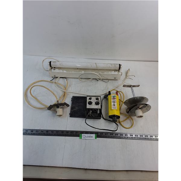 Fluorescent Worklight - Working, Fixture Parts, Tube Checker, Voltage Tester