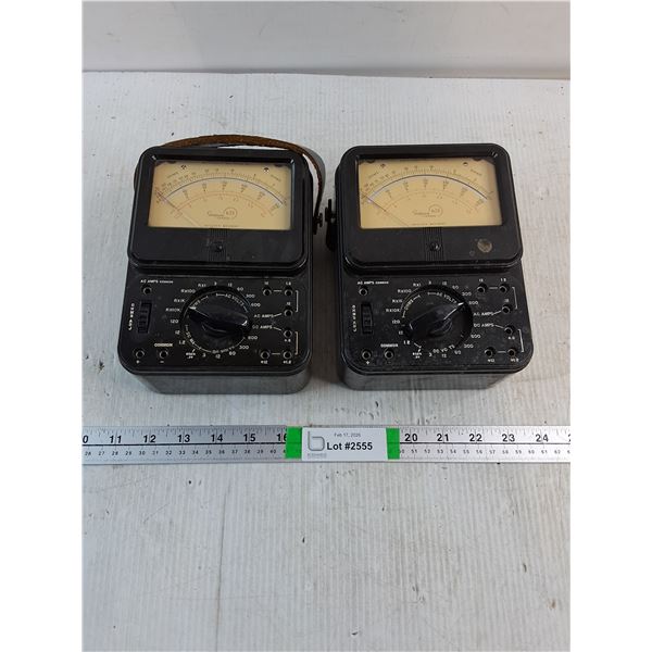 (2) Vintage Simpson's 635 General Purpose Analog Multi-Meters-as is