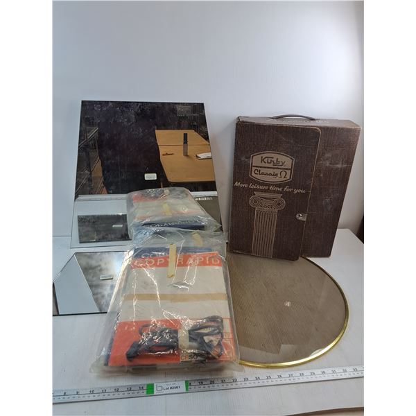 Vacuum Cleaner Accessories(Kirby),Plate Maker Kit,Mirrors(2) ,Smoked Glass - PICK UP ONLY