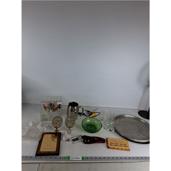 Shot Glasses, Candle Holder, Paperweight, Pizza Pans, Misc