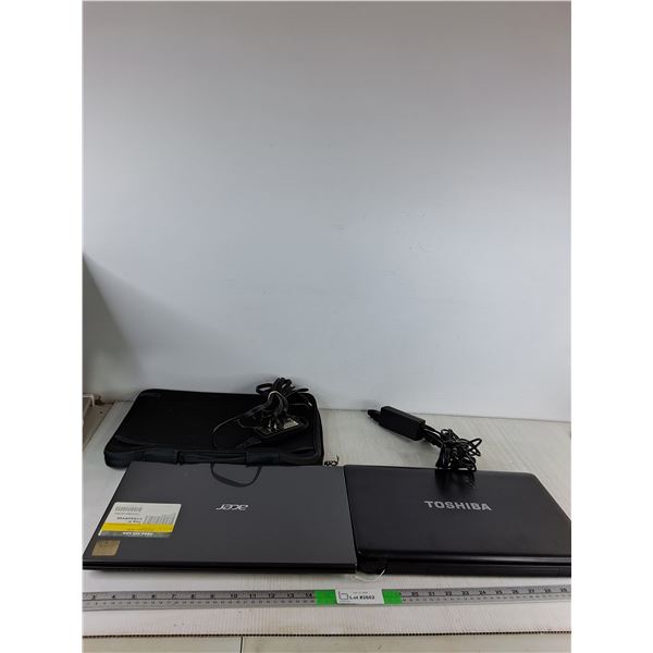Acer & Toshiba Laptops With Cords ( as is, untested)