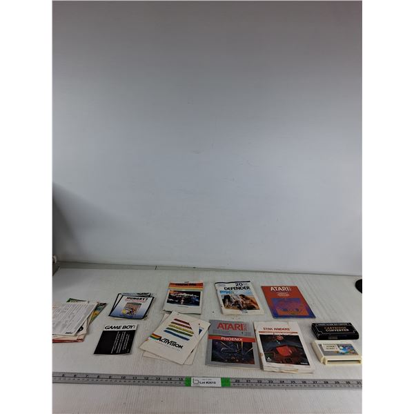 Various Video Game Instruction Manuals, Cartridge Converter, Super Mario, Misc