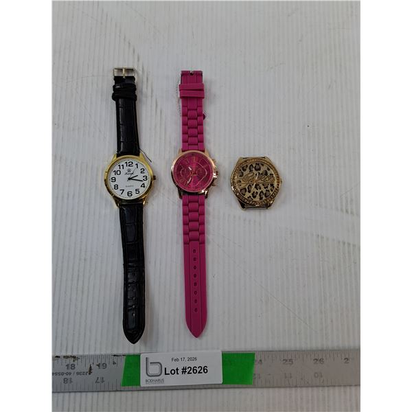 (3) Women's Watches/Faces- Guess, Xwei, Geneva- As Is