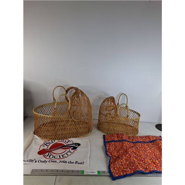 Red Hat Flag, (2) Wicker Baskets, Misc - PICK UP