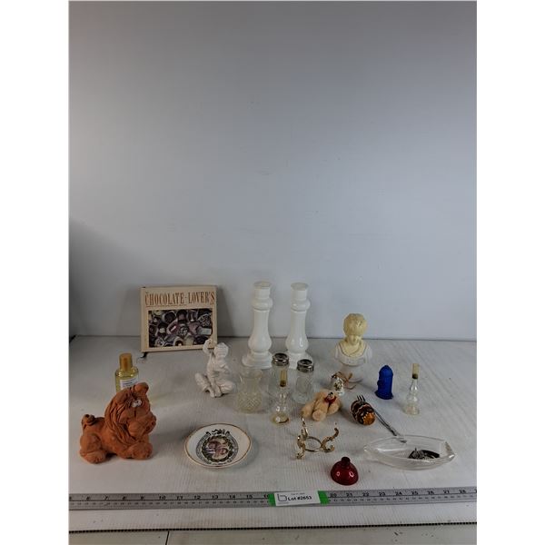 Chocolate Lovers Book, Shower Gel, Candlesticks, Salt& Pepper Shaker, Misc
