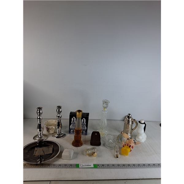 Candlestick Holders, Silver Salt & Pepper Shakers, Lightbulb, Misc - PICK UP