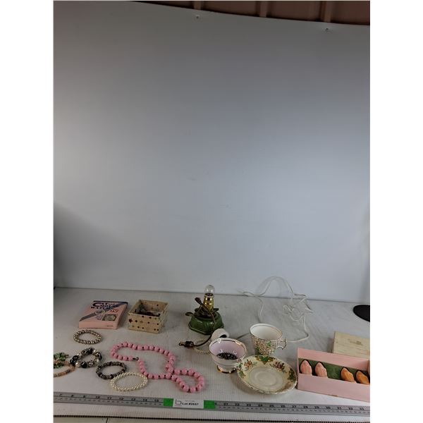 Cat & Mouse Watch, Bracelets, Corded Lights ( as is), Avon Lady Slippers, Misc