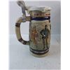 Image 2 : (2) Vintage Avon Ceramic Beer Steins (Football w/Original Box & English Setter/Rainbow Trout)