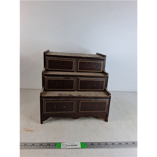 Vintage Wooden Miniature Chest 11"x12"x12" - AS IS - PICK UP