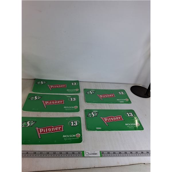 (5) Pilsner Decorative License Plates