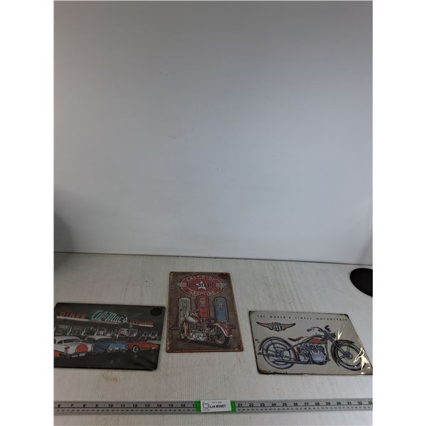 (3) Vintage Novelty Signs- 12"x8"