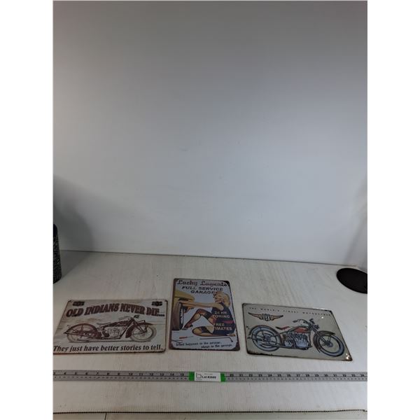 (3) Vintage Novelty Signs- 12"x8"