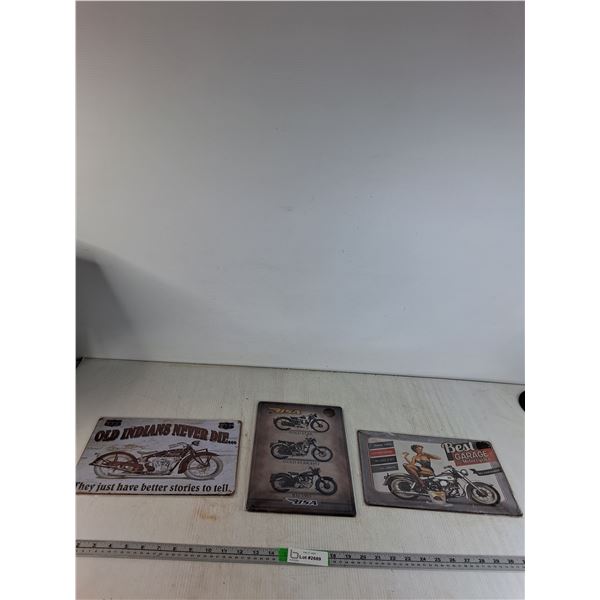 (3) Vintage Novelty Signs- 12"x8"