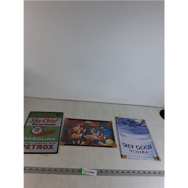 (3) Vintage Novelty Signs- 12"x8"