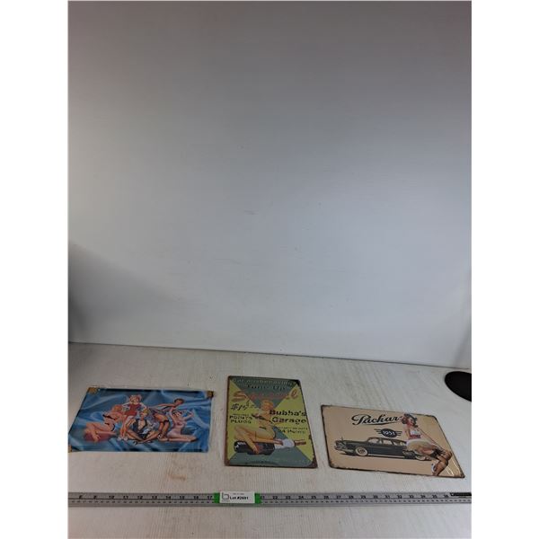 (3) Vintage Novelty Signs- 12"x8"