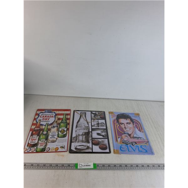 (3) Vintage Novelty Signs- 12"x8"