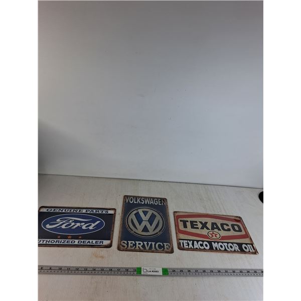(3) Vintage Novelty Signs- 12"x8"