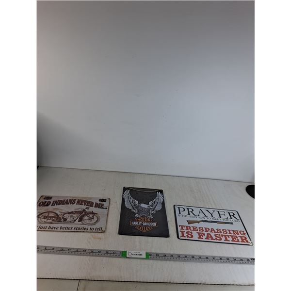 (3) Vintage Novelty Signs- 12"x8"
