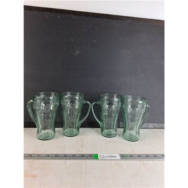 (4) Glass Coca Cola Mugs