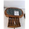 Image 2 : 7 Piece Cheese Serving Set With Marble Top