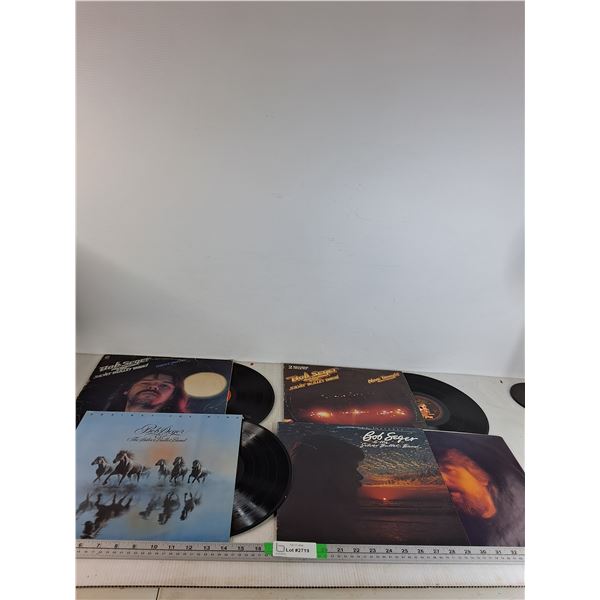 (4) Bob Seger Records; Against the Wind, The Distance, Nine Tonight, Night Moves
