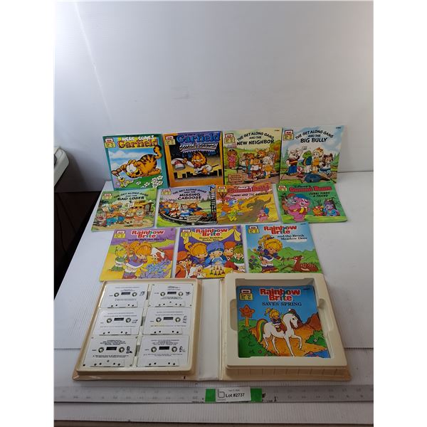 Kids' Read Along Books & Tapes- Garfield, The Get Along Gang, Gummi Bears, Rainbow Brite