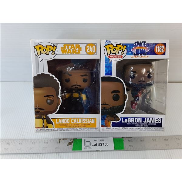 Funko Pop Star Wars Lando Calrissian Bobblehead & LeBron James Figurine, NIB